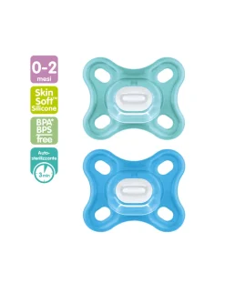 Mam Succhietti-2 Pz Succhietti Comfort 0-2M Silicone Azzurro