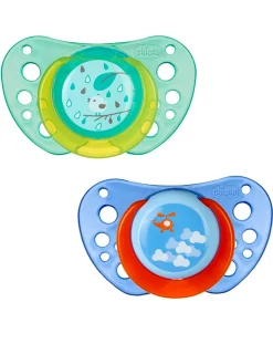 Chicco Succhietti-2 Succhietti Air Silicone 12M+ Azzurro/Verde