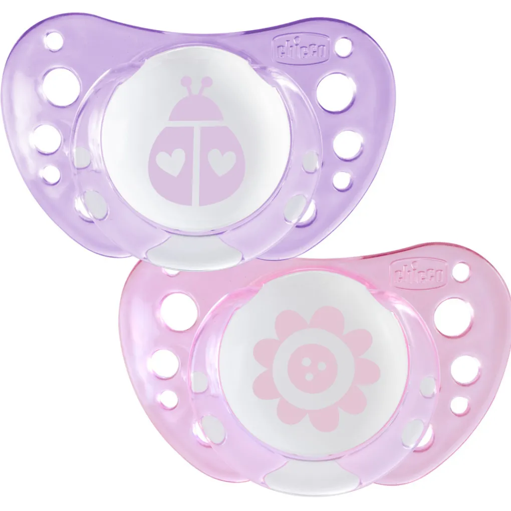 Chicco Succhietti-2 Succhietti Physio Air Silicone 0-6M Rosa/Viola