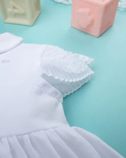 Prenatal Abiti Completi E Tutine-Abito Bimba Bianco Con Pizzo
