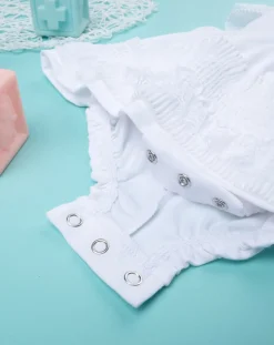 Prenatal Abiti Completi E Tutine-Abito Bimba Bianco Con Pizzo