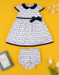 Prenatal Abiti Completi E Tutine-Abito Bimba "Cuori” Bianco/Blu