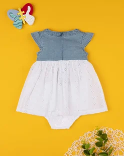 Prenatal Abiti Completi E Tutine-Abito Bimba Denim E Sangallo