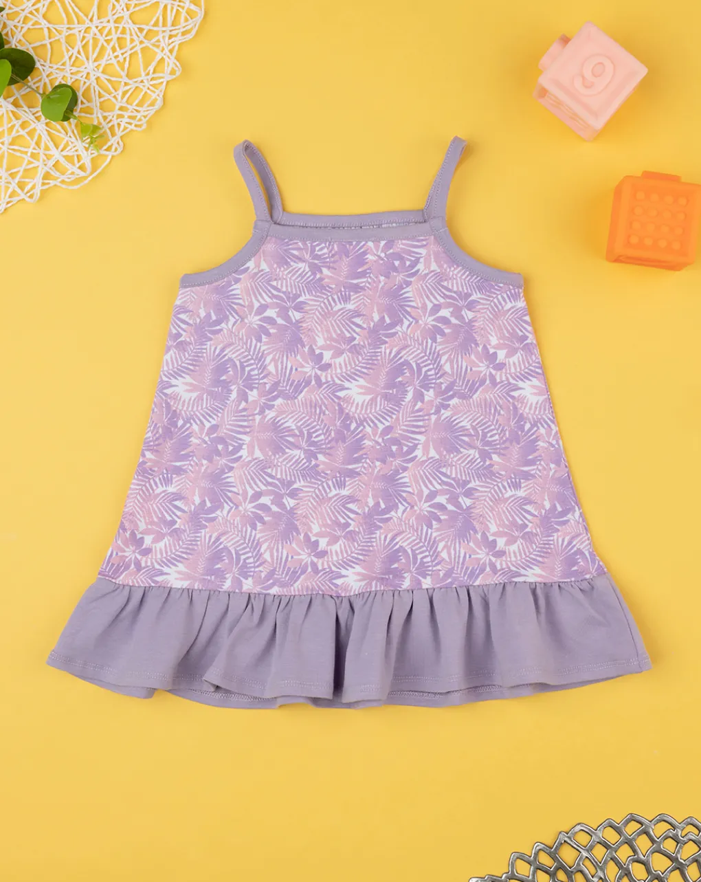 Prenatal Vestiti E Completi-Abito Bimba Jersey Viola Allover Mini Me