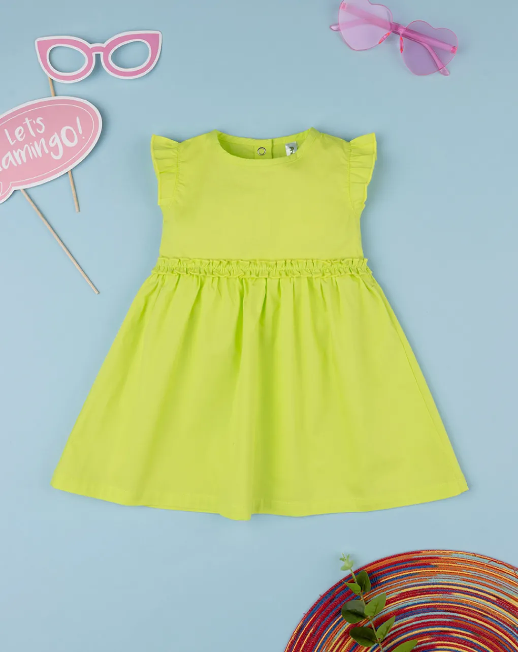 Prenatal Vestiti E Completi-Abito Bimba Popeline Verde Chiaro