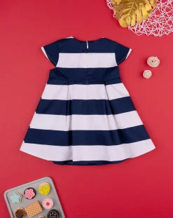 Prenatal Vestiti E Completi-Abito Bimba Rigato Blu