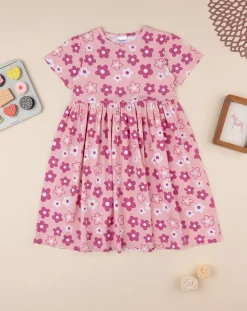 Prenatal Vestiti E Completi-Abito Bimba Rosa "Fiori”