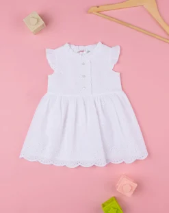 Prenatal Vestiti E Completi-Abito Bimba Sangallo Bianco