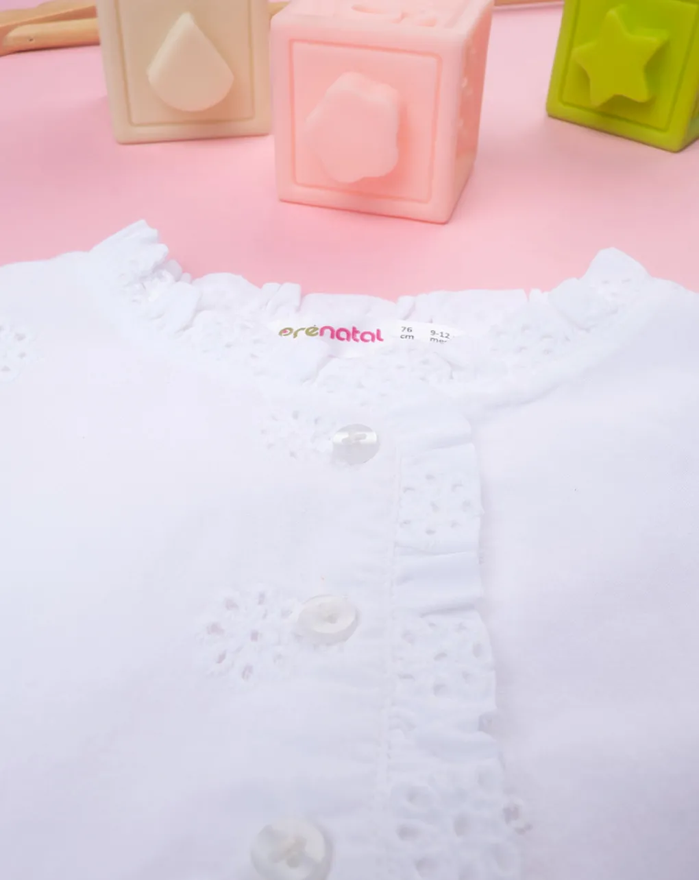 Prenatal Vestiti E Completi-Abito Bimba Sangallo Bianco