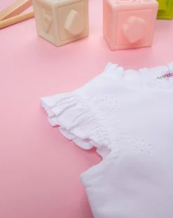 Prenatal Vestiti E Completi-Abito Bimba Sangallo Bianco