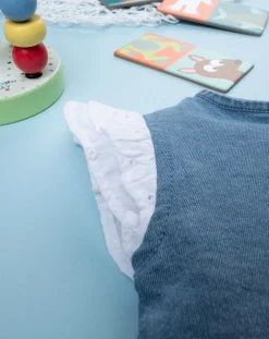 Prenatal Vestiti E Completi-Abito Bimba Tencel E Sangallo