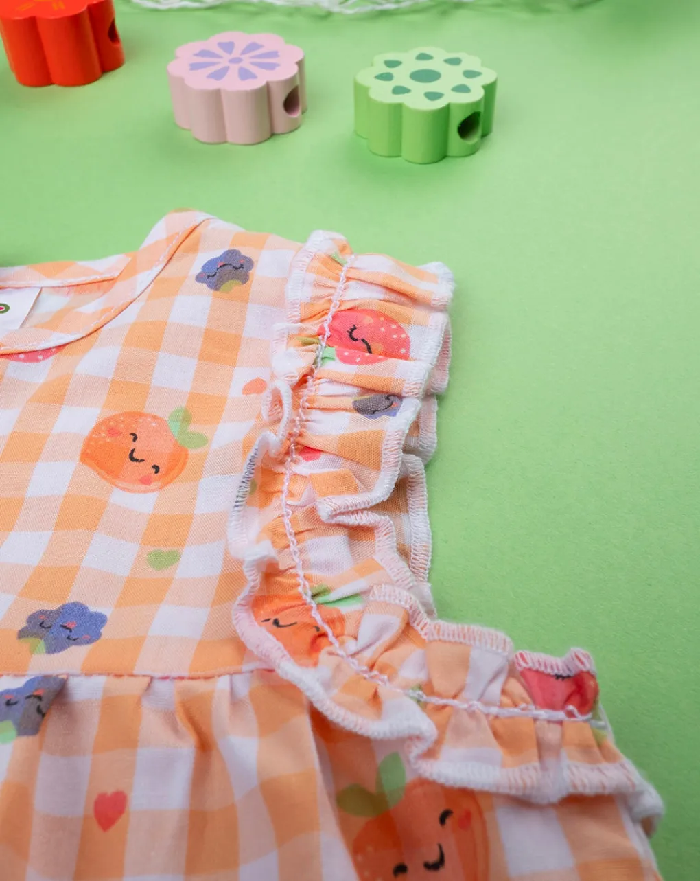 Prenatal Vestiti E Completi-Abito Bimba Vichy "Fruit”