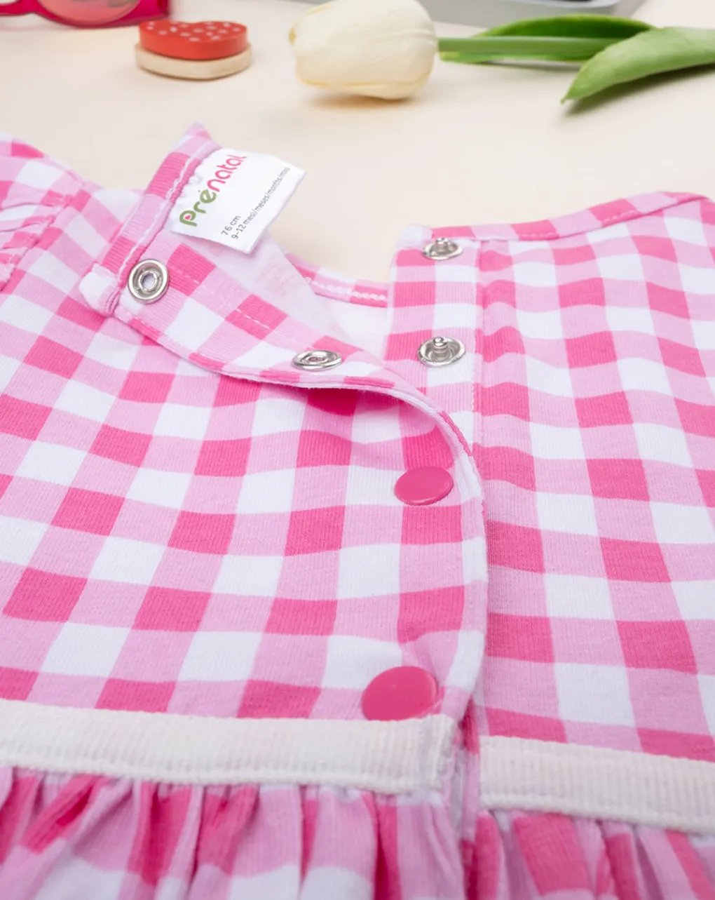 Prenatal Vestiti E Completi-Abito Estivo Bimba In Jersey A Quadretti