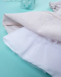 Prenatal Abiti Completi E Tutine-Abito Lino Bimba Rigato Beige