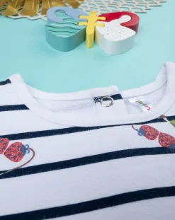 Prenatal Vestiti E Completi-Abito Maniche Lunghe Bimba Righe E Allover