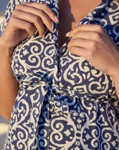 Prenatal Abiti E Completi-Abito Premaman Allattamento Con Stampa Maiolica