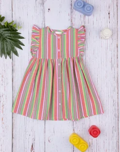 Prenatal Vestiti E Completi-Abito Rigato Sorbet Bimba