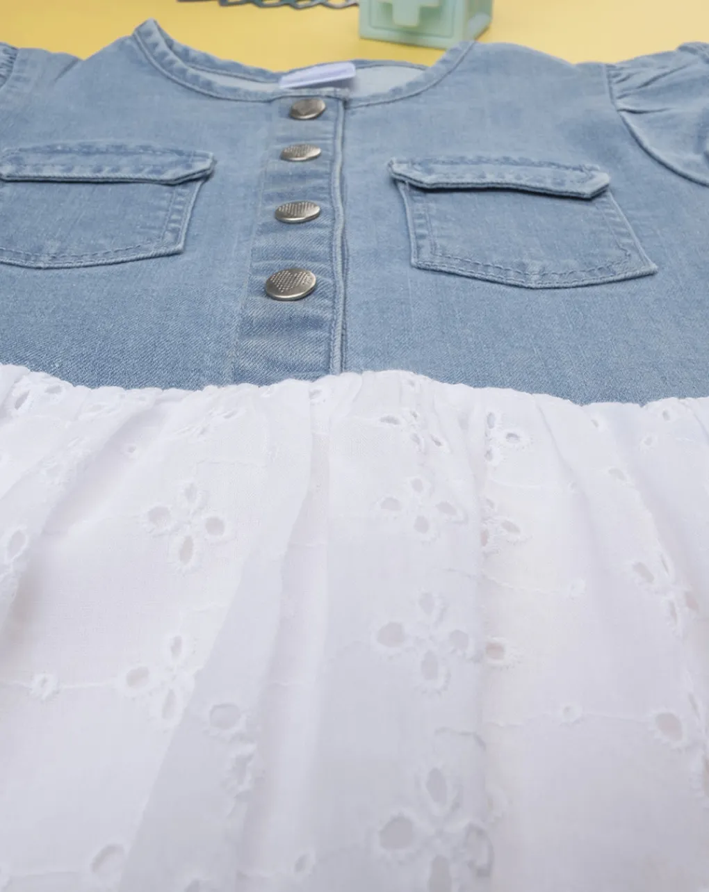 Prenatal Vestiti E Completi-Abito Tencel E Sangallo Bimba