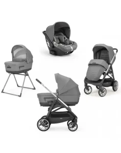Inglesina Trio E Duo-Aptica System Quattro Colore Kensington Grey Con Telaio Grafite E Seggiolino Auto Cab