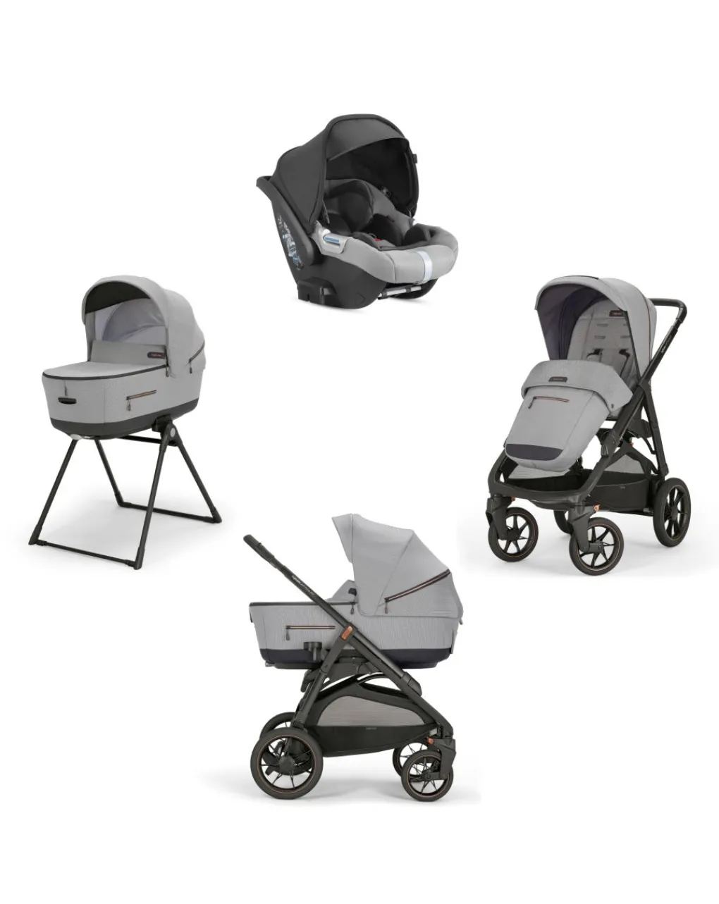 Inglesina Trio E Duo-Aptica Xt System Quattro Con Seggiolino Cab E Telaio - Colore Horizon Grey-