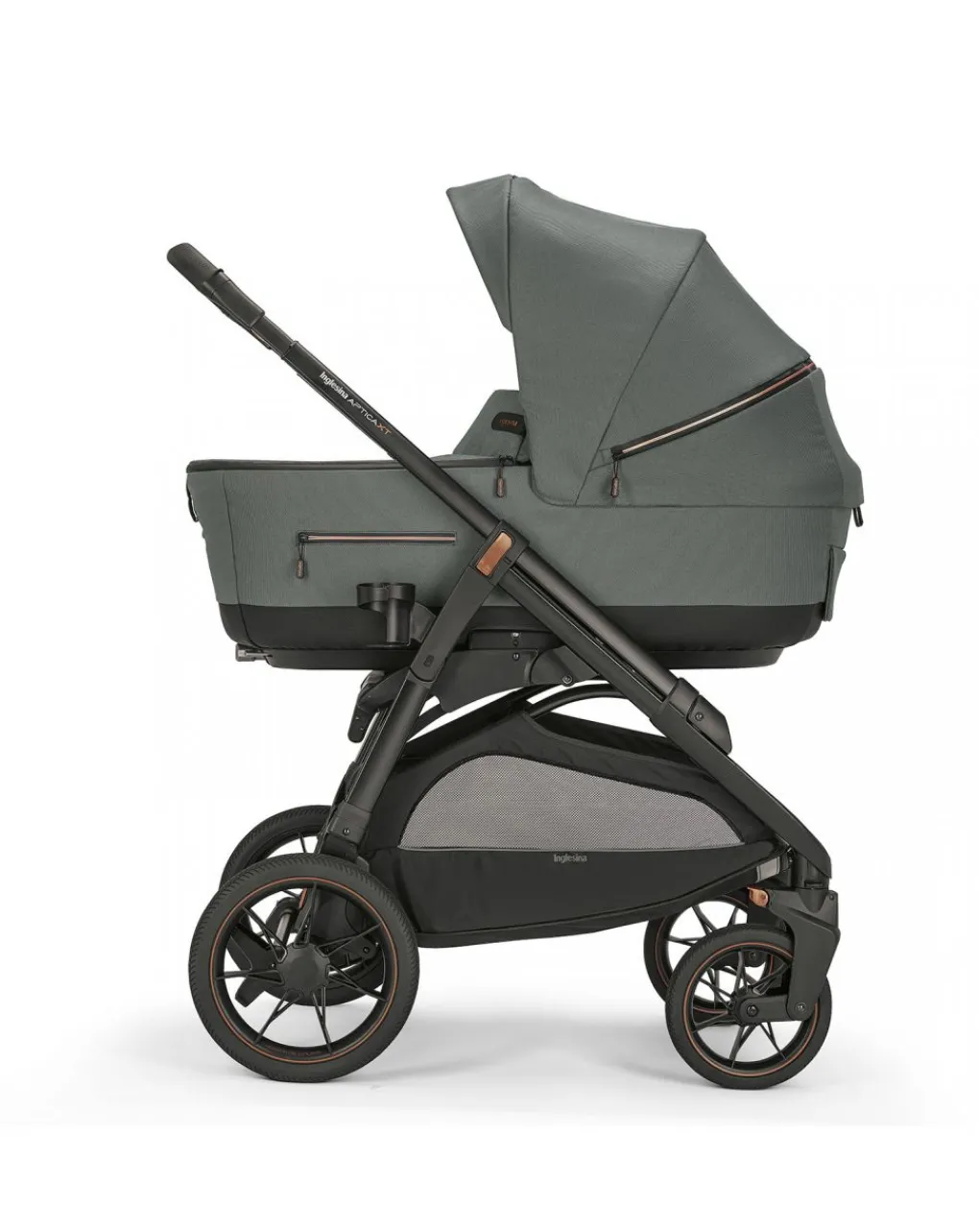 Inglesina Trio E Duo-Aptica Xt System Quattro Con Seggiolino Darwin E Telaio - Colore Taiga Green -