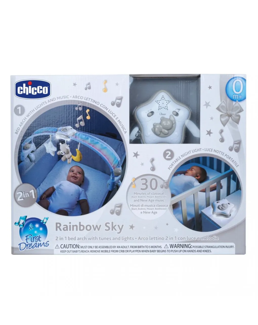 Chicco Giostrine E Carillon Neonato-Arco Lettino Rainbow Sky Neutro -