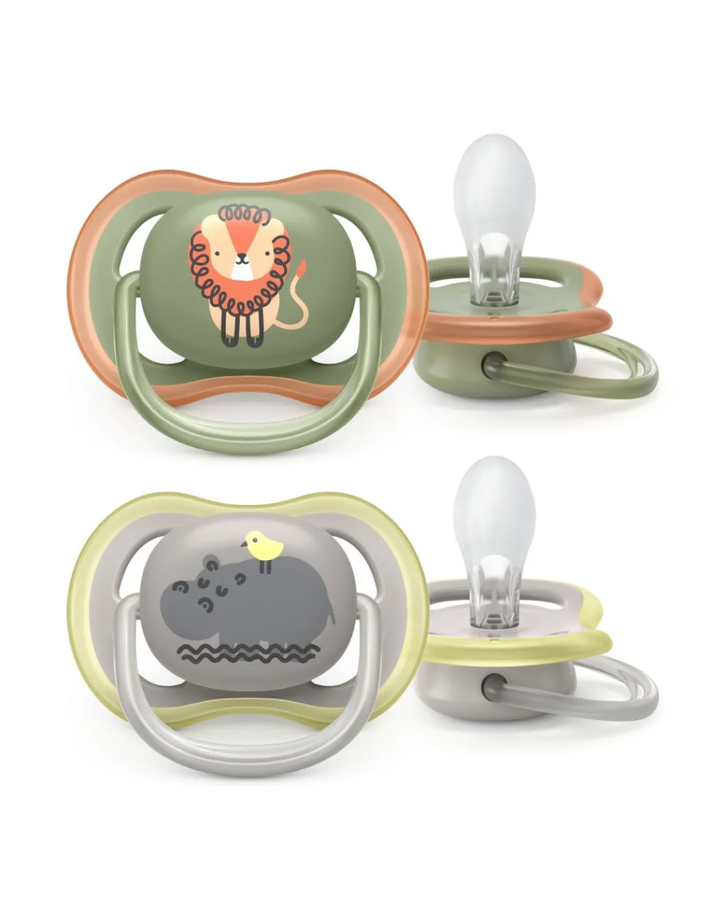 Philips Avent Succhietti-Avent 2 Succhietti Ultra Air 6-18M - Leone/Ippopotamo