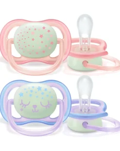 Philips Avent Succhietti-Avent 2 Succhietti Ultra Night 0-6M Rosa/Viola