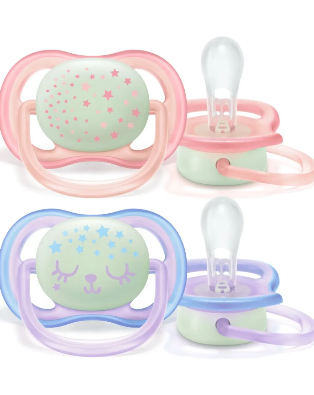 Philips Avent Succhietti-Avent 2 Succhietti Ultra Night 0-6M Rosa/Viola
