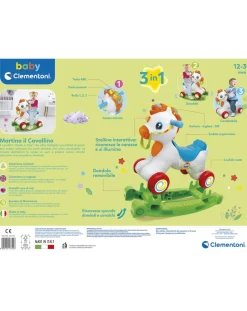 Baby Clementoni Giochi Primi Mesi-- Martino Il Cavallinocavalcabile E Primi Passi
