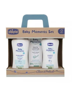 Chicco Saponi E Bagnoschiuma-Baby Moments Set 2 Bagno Corpo Shampoo E Pasta Lenitiva -