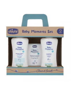 Chicco Saponi E Bagnoschiuma-Baby Moments Set 1 Bagno Corpo Shampoo E Colonia -
