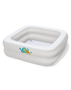 Bestway Secchielli E Giochi Mare-Bagnetto Baby Tub Quadrato Con Fondo Gonfiabile 86X86X25 Cm. Adatto Ai Box Doccia -