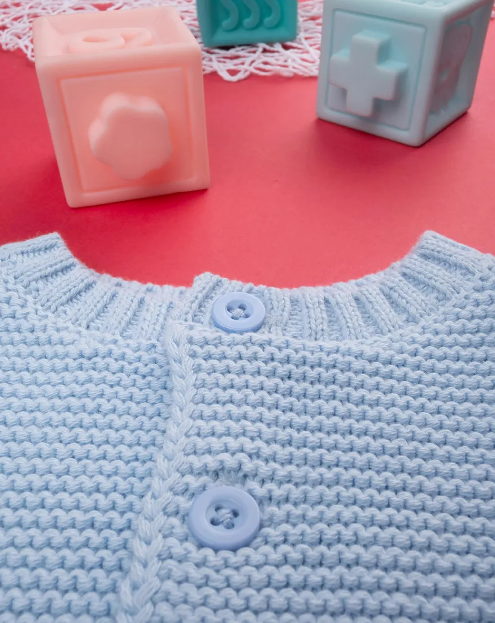 Prenatal Maglioni E Cardigan-Basico Cardigan Bimbo Tricot Azzurro