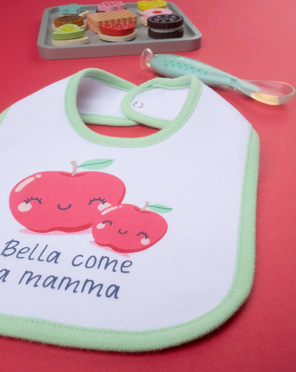 Prenatal Bavaglini-Bavaglino Bimba "Mele Rosse”