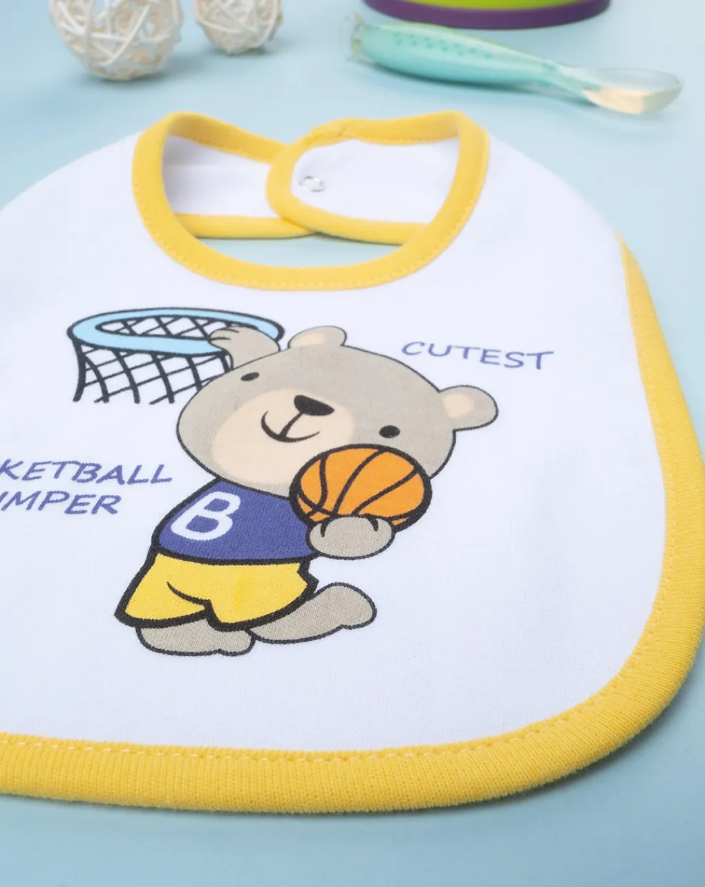 Prenatal Bavaglini-Bavaglino Bimbo "Basketball” Giallo