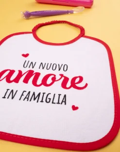 Prenatal Bavaglini-Bavaglino Bimbo Bianco/Rosso