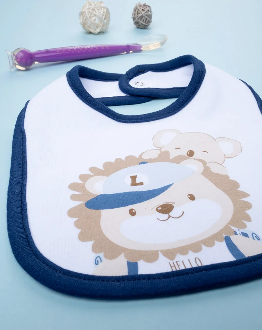 Prenatal Bavaglini-Bavaglino Bimbo "Teddy Prince” Azzurro