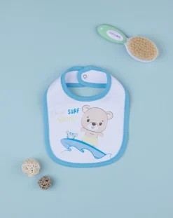 Prenatal Bavaglini-Bavaglino Bimbo "Teddy Surf” Azzurro