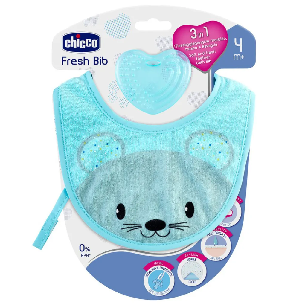 Chicco Primi Dentini-Bavaglino Con Massaggiagengive Bimbo
