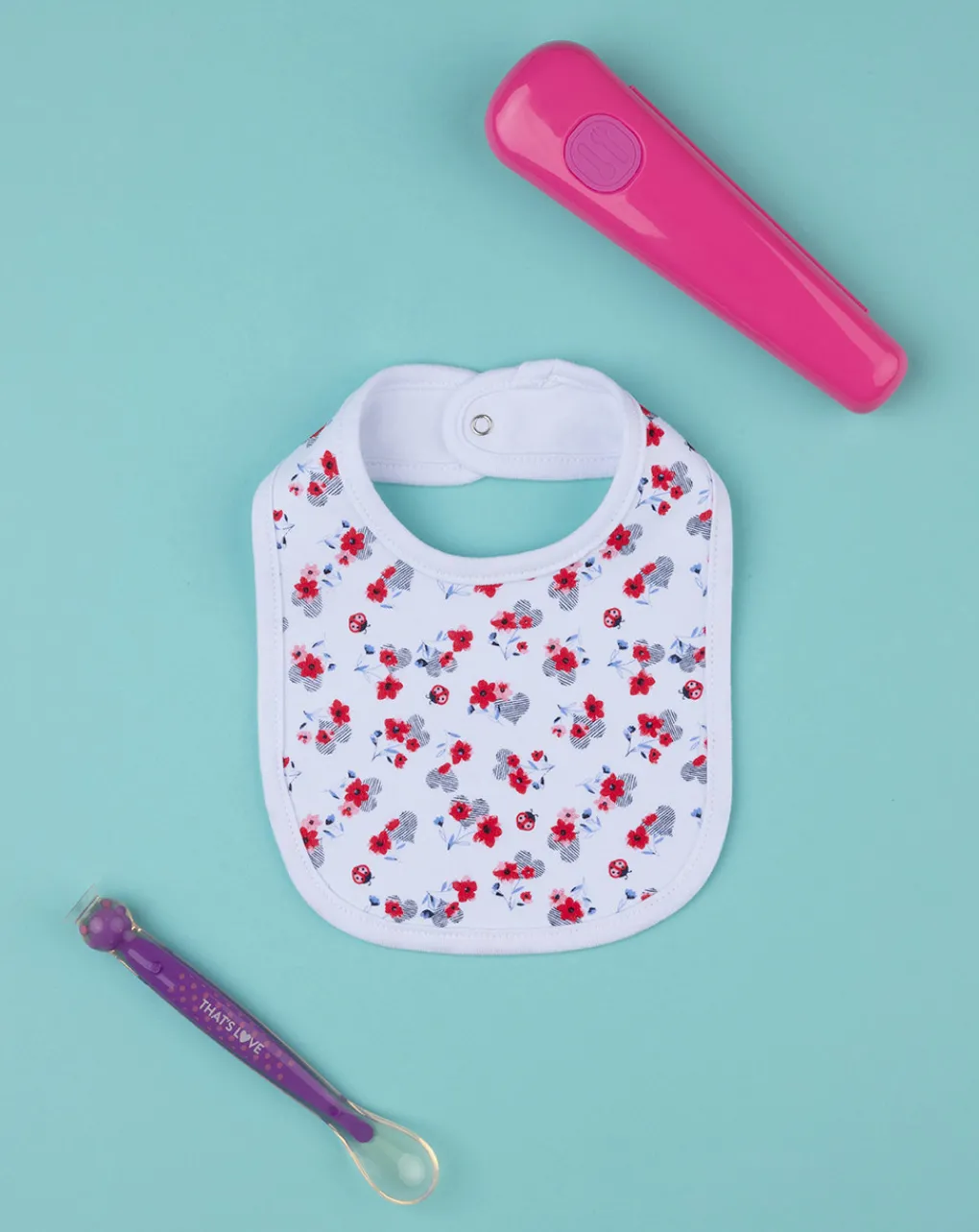 Prenatal Bavaglini-Bavaglino Interlock Fiorellini Allover