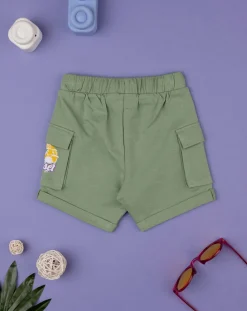 Prenatal Jeans Pantaloni E Salopette-Bermuda Bambino Verdi In Felpina "Tropical”