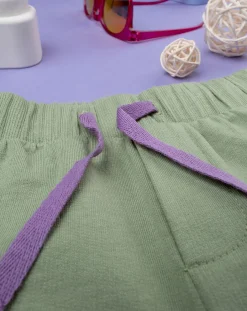 Prenatal Jeans Pantaloni E Salopette-Bermuda Bambino Verdi In Felpina 