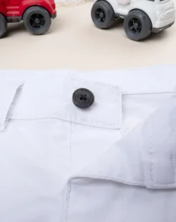 Prenatal Jeans Pantaloni E Salopette-Bermuda Bianco Da Bambino Twill