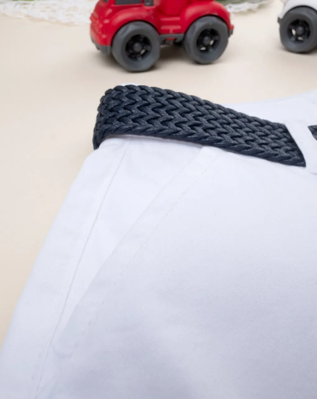 Prenatal Jeans Pantaloni E Salopette-Bermuda Bianco Da Bambino Twill