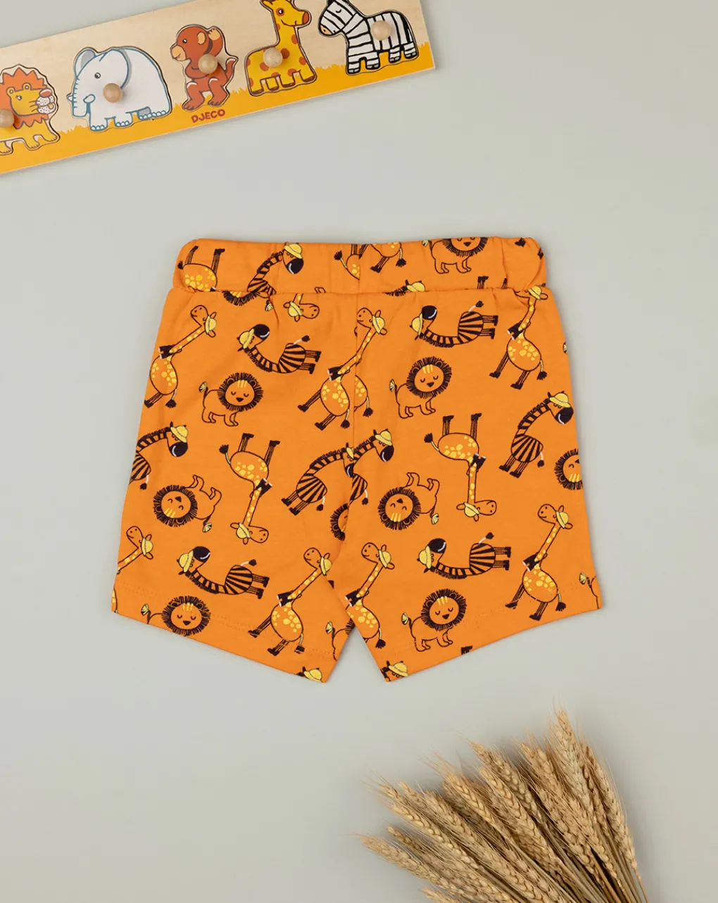 Prenatal Jeans Pantaloni E Salopette-Bermuda Bimbo In Jersey Arancione Fantasia Allover