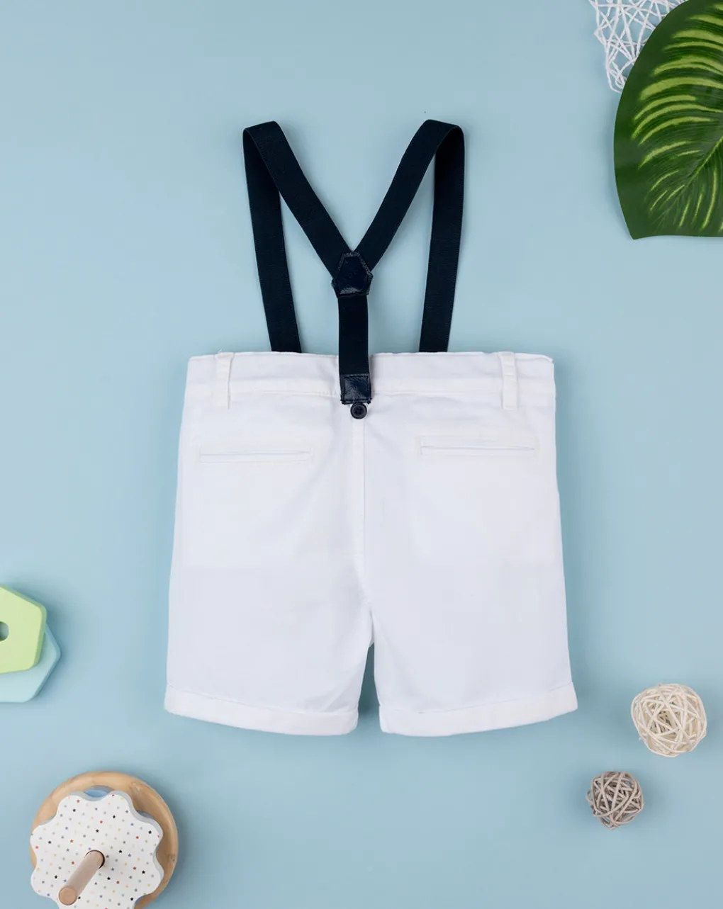 Prenatal Jeans Pantaloni E Salopette-Bermuda Eleganti In Twill Bianco Bimbo