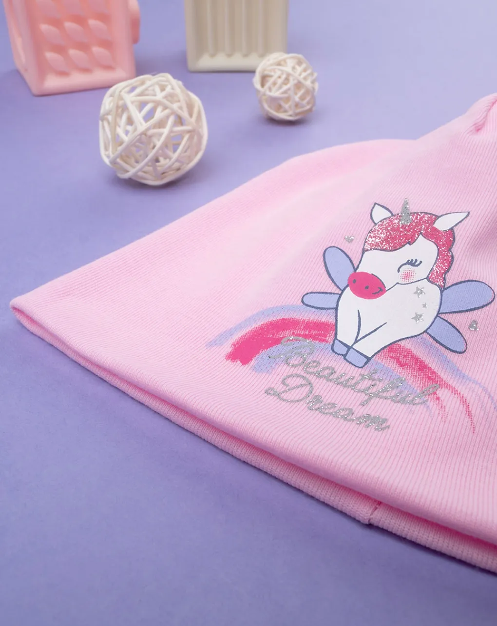 Prenatal Cappelli E Accessori-Berretto Bimba Jersey Unicorno