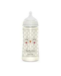 Suavinex Biberon-Biberon Bonhomia Con Tettarella Sx Pro +6 Mesi 360Ml Decoro Piuma Bianco -