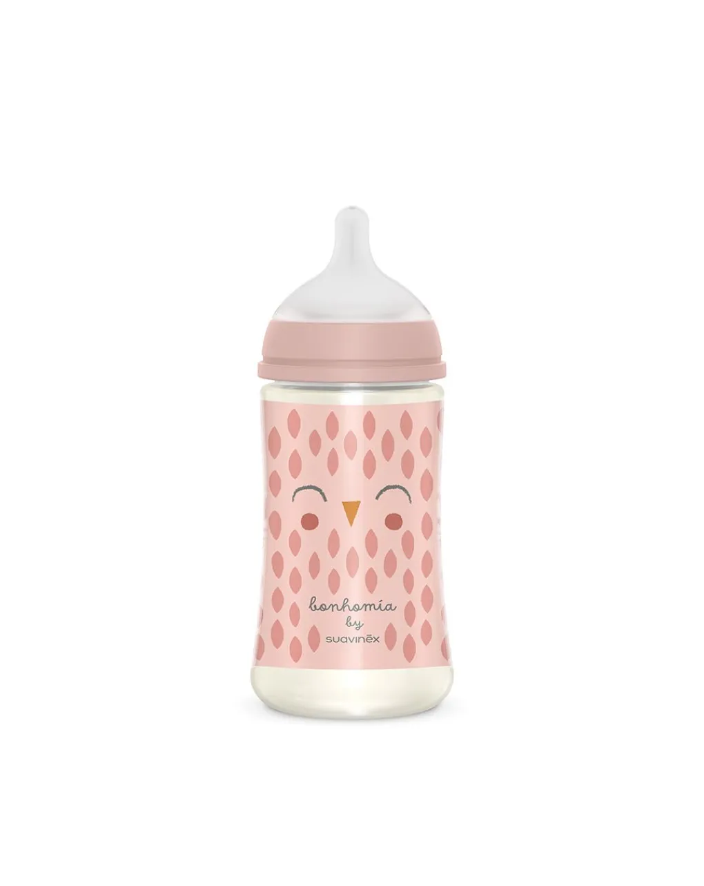 Suavinex Biberon-Biberon Bonhomia Con Tettarella Sx Pro +3 Mesi 270Ml Decoro Civetta Rosa -